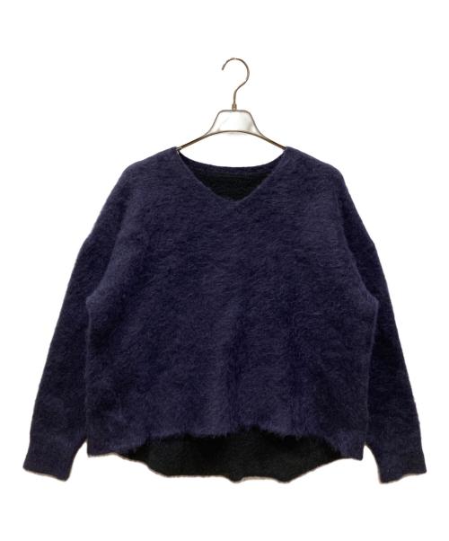 ADORE（アドーア）ADORE (アドーア) モヘアニットトップス パープル×ブラック サイズ:38の古着・服飾アイテム