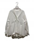 LE PHILル フィル）の古着「ナイロンストレッチブロードブラウス」｜ホワイト