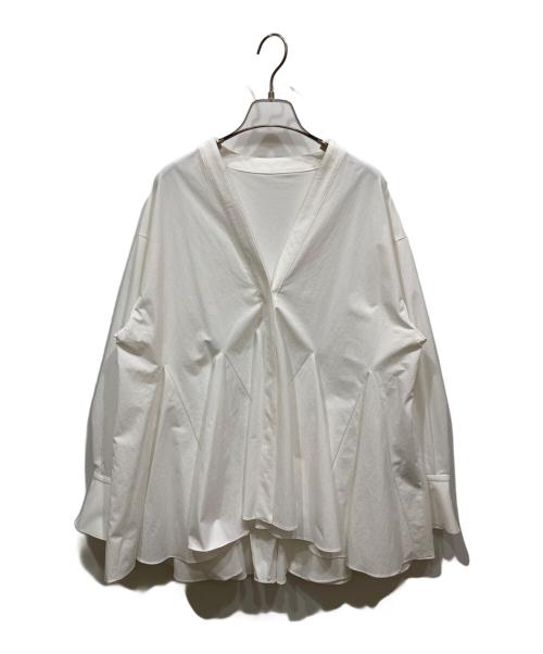 LE PHIL（ル フィル）LE PHIL (ル フィル) ナイロンストレッチブロードブラウス ホワイト サイズ:freeの古着・服飾アイテム