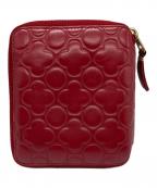 COMME des GARCONSコムデギャルソン）の古着「クローバー柄ラウンドジップウォレット」｜レッド