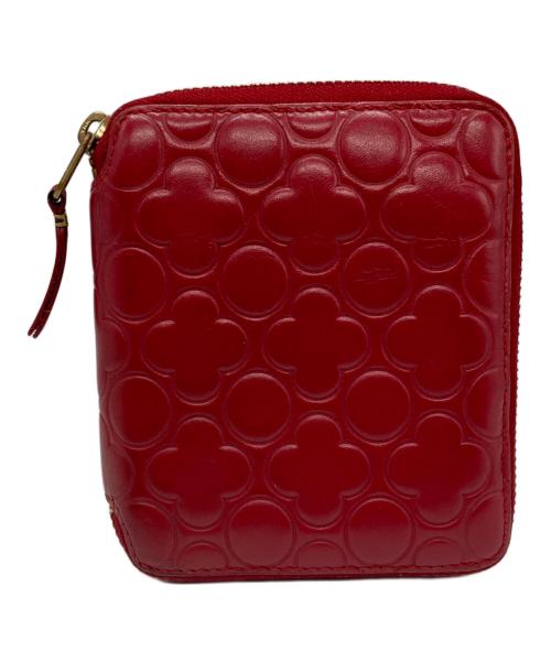 COMME des GARCONS（コムデギャルソン）COMME des GARCONS (コムデギャルソン) クローバー柄ラウンドジップウォレット レッドの古着・服飾アイテム