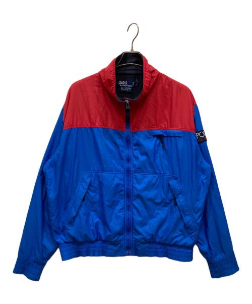 POLO RALPH LAUREN（ポロ・ラルフローレン）POLO RALPH LAUREN (ポロ・ラルフローレン) HI TECH FLEECE LINED JACKET レッド×ブルー サイズ:Ⅼの古着・服飾アイテム