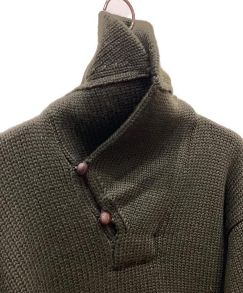 POLO RALPH LAUREN（ポロ・ラルフローレン）POLO RALPH LAUREN (ポロ・ラルフローレン) ショールカラーニット カーキ サイズ:Ⅼの古着・服飾アイテム