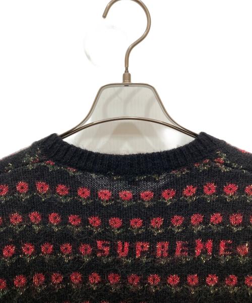 SUPREME（シュプリーム）Supreme (シュプリーム) Supreme Flowers Metallic Sweater ブラック×レッド サイズ:XLの古着・服飾アイテム