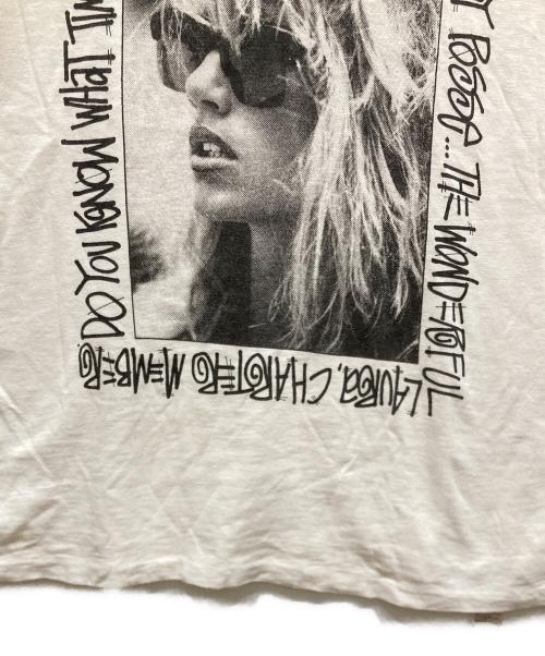 stussy（ステューシー）stussy (ステューシー) Champion (チャンピオン) プリントTシャツ ホワイト サイズ:SIZE Mの古着・服飾アイテム