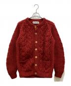 Athena Designsアテナデザインズ）の古着「アランニットカーディガン」｜レッド