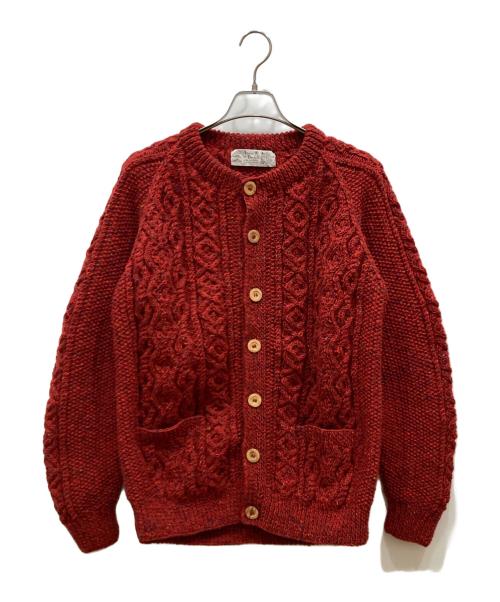 Athena Designs（アテナデザインズ）Athena Designs (アテナデザインズ) アランニットカーディガン レッド サイズ:FREEの古着・服飾アイテム