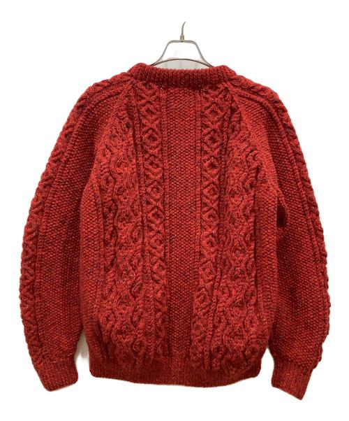 Athena Designs（アテナデザインズ）Athena Designs (アテナデザインズ) アランニットカーディガン レッド サイズ:FREEの古着・服飾アイテム