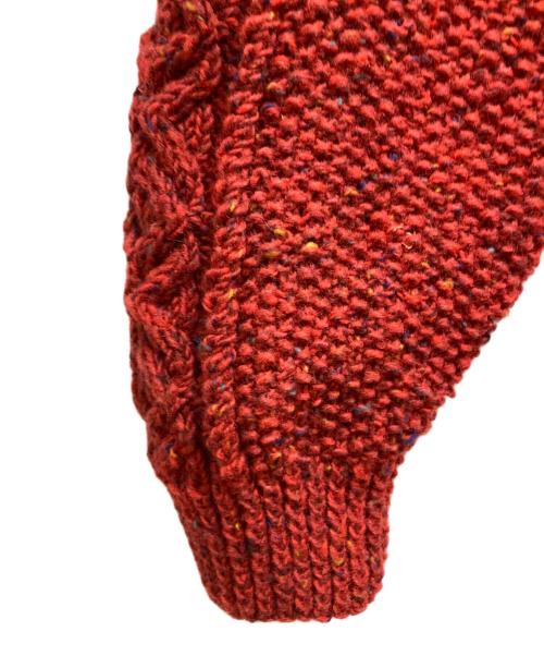 Athena Designs（アテナデザインズ）Athena Designs (アテナデザインズ) アランニットカーディガン レッド サイズ:FREEの古着・服飾アイテム