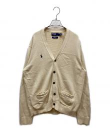 POLO RALPH LAUREN×BEAMS（ポロ・ラルフローレン×ビームス）の古着「別注Vネックミドルゲージコットンニットカーディガン」｜アイボリー