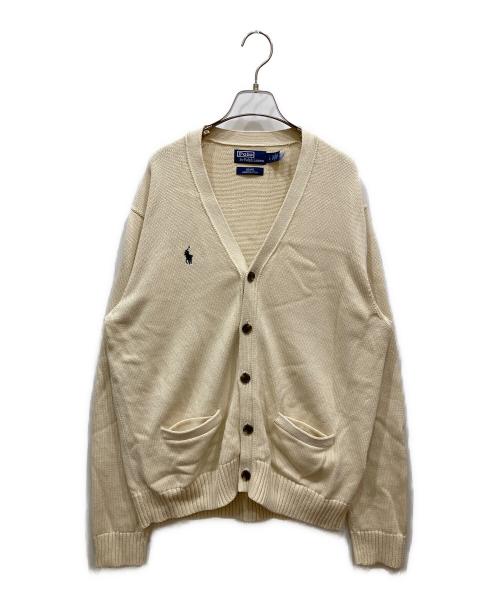 POLO RALPH LAUREN（ポロ・ラルフローレン）POLO RALPH LAUREN (ポロ・ラルフローレン) BEAMS (ビームス) 別注Vネックミドルゲージコットンニットカーディガン アイボリー サイズ:SIZE Lの古着・服飾アイテム
