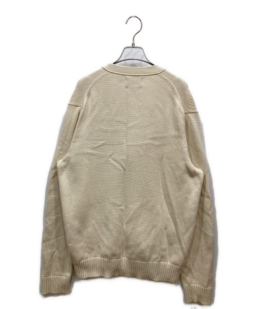 POLO RALPH LAUREN（ポロ・ラルフローレン）POLO RALPH LAUREN (ポロ・ラルフローレン) BEAMS (ビームス) 別注Vネックミドルゲージコットンニットカーディガン アイボリー サイズ:SIZE Lの古着・服飾アイテム