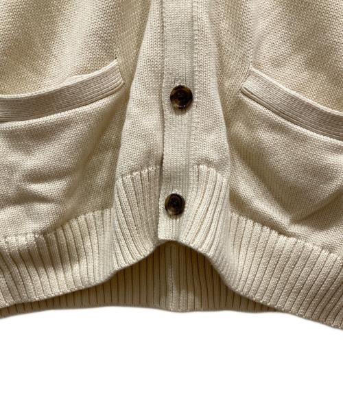 POLO RALPH LAUREN（ポロ・ラルフローレン）POLO RALPH LAUREN (ポロ・ラルフローレン) BEAMS (ビームス) 別注Vネックミドルゲージコットンニットカーディガン アイボリー サイズ:SIZE Lの古着・服飾アイテム