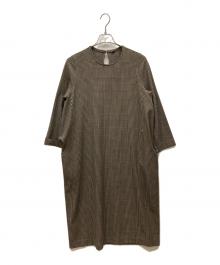 45R（フォーティファイブ・アール）の古着「グレンチェック/ウールストレッチ ドレス」｜ブラウン