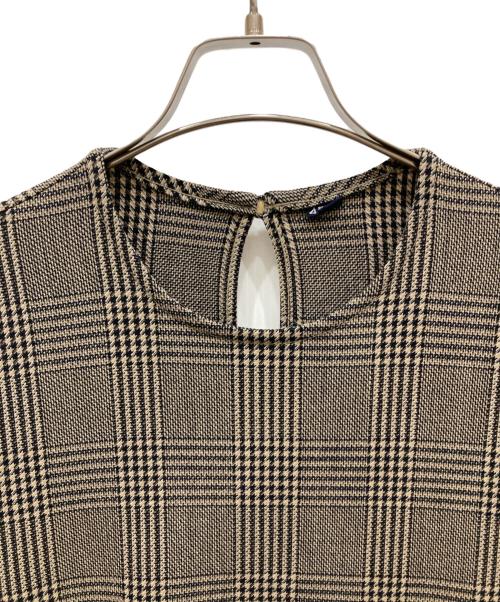 45R（フォーティファイブ・アール）45R (フォーティファイブ・アール) グレンチェック/ウールストレッチ ドレス ブラウン サイズ:SIZE 2の古着・服飾アイテム