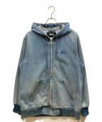 stussyステューシー）の古着「デニムフーデットジップジャケット」｜インディゴ