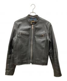 VANSON（バンソン）の古着「シングルライダースジャケット」｜ブラック