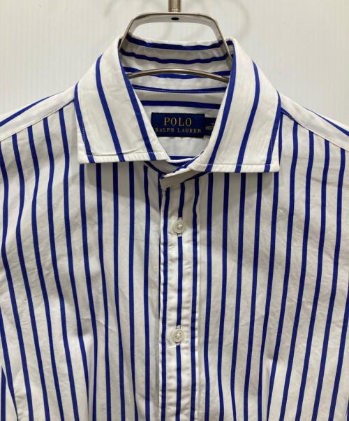 POLO RALPH LAUREN（ポロ・ラルフローレン）POLO RALPH LAUREN (ポロ・ラルフローレン) ストライプシャツワンピース ホワイト サイズ:SIZE 0の古着・服飾アイテム