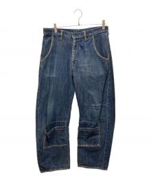 Y's（ワイズ）の古着「Curved Hem Pocket Wide Denim Pants」｜インディゴ