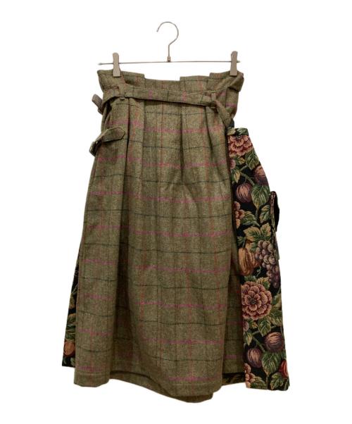 ASEEDONCLOUD（アシードンクラウド）ASEEDONCLOUD (アシードンクラウド) apron work skirt ブラウン×ブラック サイズ:FREEの古着・服飾アイテム