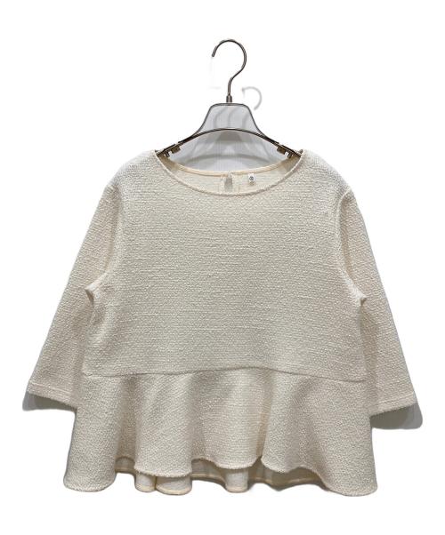 BEARDSLEY（ビアズリー）BEARDSLEY (ビアズリー) LIVETART 裾フレアーツイードカットソー ホワイト サイズ:SIZE Free 未使用品の古着・服飾アイテム