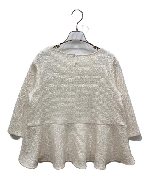 BEARDSLEY（ビアズリー）BEARDSLEY (ビアズリー) LIVETART 裾フレアーツイードカットソー ホワイト サイズ:SIZE Free 未使用品の古着・服飾アイテム