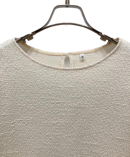 BEARDSLEY（ビアズリー）BEARDSLEY (ビアズリー) LIVETART 裾フレアーツイードカットソー ホワイト サイズ:SIZE Free 未使用品の古着・服飾アイテム