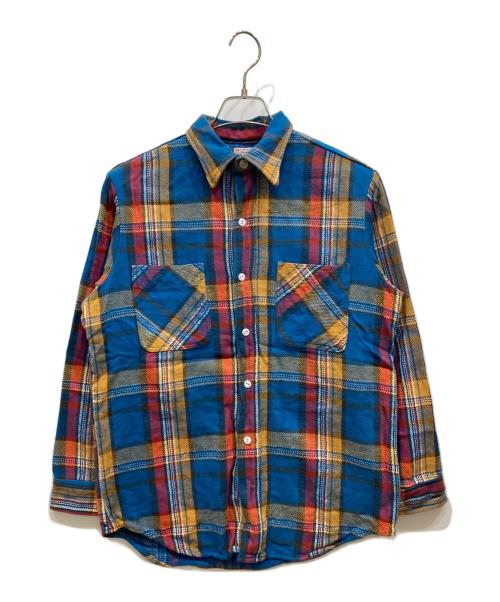 big mac（ビッグマック）BIG MAC (ビッグマック) 70'sネルシャツ ブルー サイズ:SIZE Mの古着・服飾アイテム