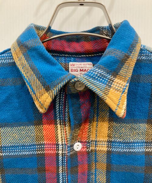 big mac（ビッグマック）BIG MAC (ビッグマック) 70'sネルシャツ ブルー サイズ:SIZE Mの古着・服飾アイテム