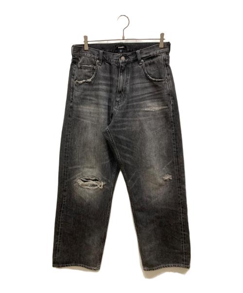 HUF（ハフ）HUF (ハフ) ダメージリペア加工デニムパンツ ブラック サイズ:32の古着・服飾アイテム