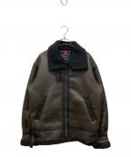 ALPHAアルファ）の古着「B-3 フェイクムートン ジャケット」｜ブラウン×ブラック