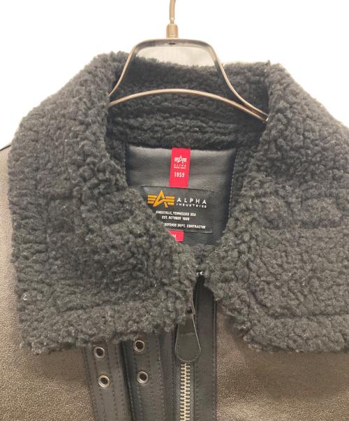 ALPHA（アルファ）ALPHA (アルファ) B-3 フェイクムートン ジャケット ブラウン×ブラック サイズ:SIZE Mの古着・服飾アイテム