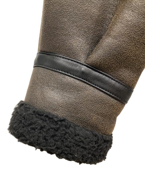 ALPHA（アルファ）ALPHA (アルファ) B-3 フェイクムートン ジャケット ブラウン×ブラック サイズ:SIZE Mの古着・服飾アイテム