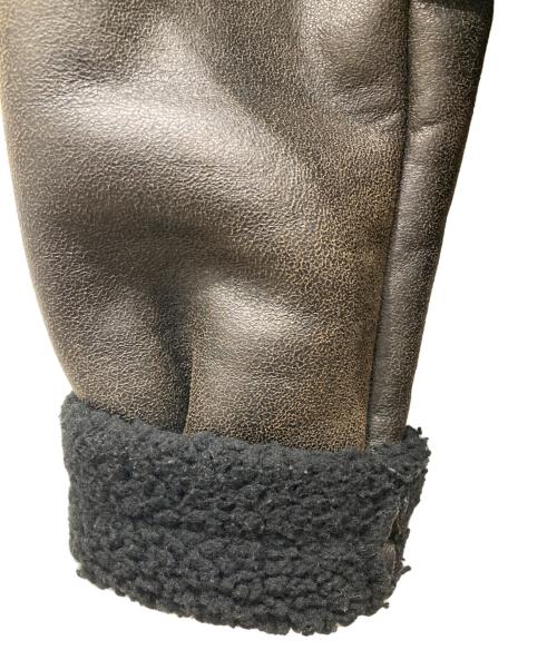 ALPHA（アルファ）ALPHA (アルファ) B-3 フェイクムートン ジャケット ブラウン×ブラック サイズ:SIZE Mの古着・服飾アイテム