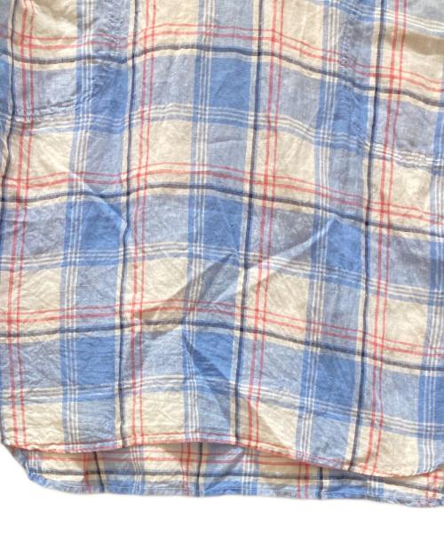 POLO RALPH LAUREN（ポロ・ラルフローレン）POLO RALPH LAUREN (ポロ・ラルフローレン) Plaid Linen Shirtdress ブルー サイズ:SIZE 0の古着・服飾アイテム