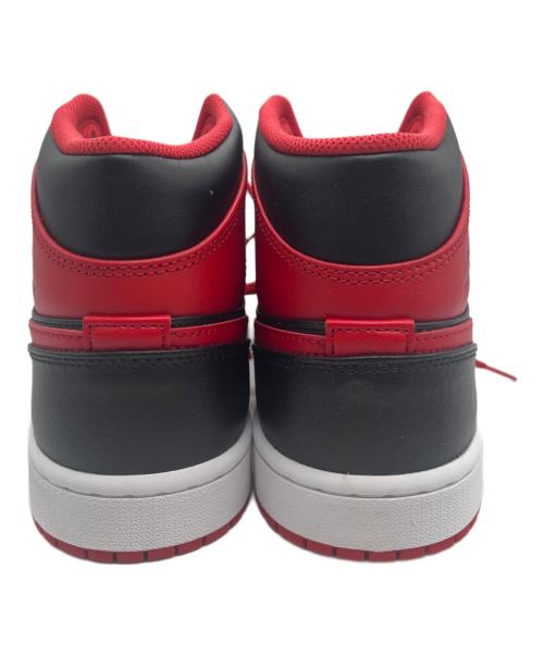 NIKE（ナイキ）NIKE (ナイキ) ミッドカットスニーカー　Air Jordan 1 Mid レッド×ブラック mid Bred サイズ:SIZE 27.5cmの古着・服飾アイテム
