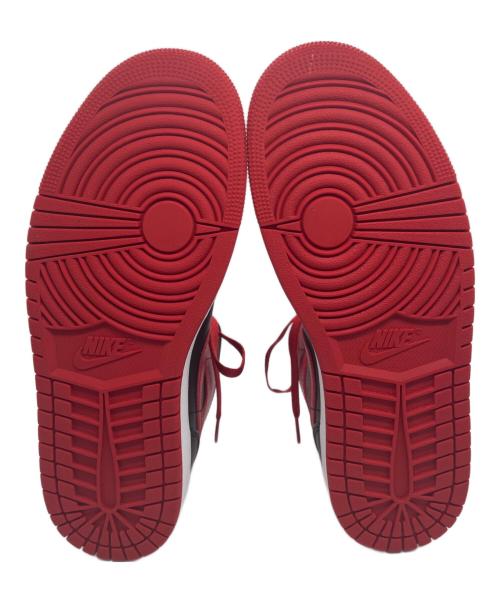 NIKE（ナイキ）NIKE (ナイキ) ミッドカットスニーカー　Air Jordan 1 Mid レッド×ブラック mid Bred サイズ:SIZE 27.5cmの古着・服飾アイテム