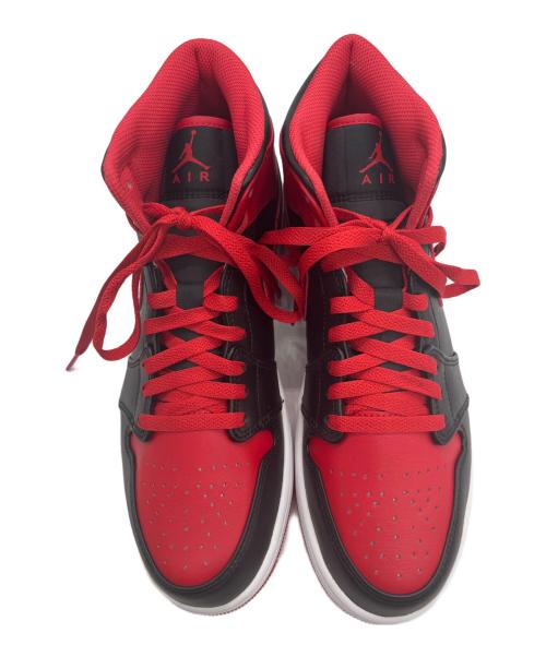 NIKE（ナイキ）NIKE (ナイキ) ミッドカットスニーカー　Air Jordan 1 Mid レッド×ブラック mid Bred サイズ:SIZE 27.5cmの古着・服飾アイテム