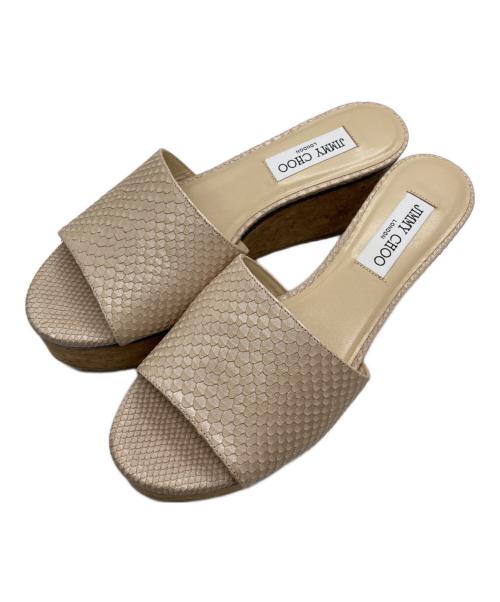 JIMMY CHOO（ジミーチュウ）JIMMY CHOO (ジミーチュウ) ウェッジソールサンダル ベージュ サイズ:SIZE 39の古着・服飾アイテム