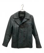 Harufハルフ）の古着「レザーダブルジャケット」｜ブルー