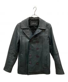 Haruf（ハルフ）の古着「レザーダブルジャケット」｜ブルー