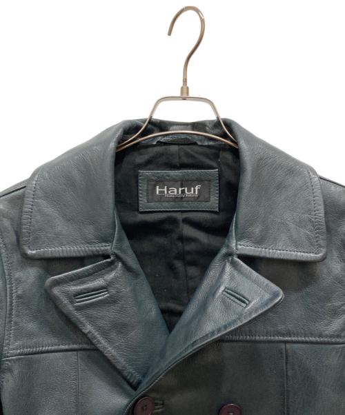 Haruf（ハルフ）Haruf (ハルフ) レザーダブルジャケット ブルー サイズ:Ⅿの古着・服飾アイテム