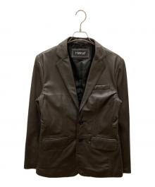 Haruf（ハルフ）の古着「ラムレザーテーラードジャケット」｜ブラウン