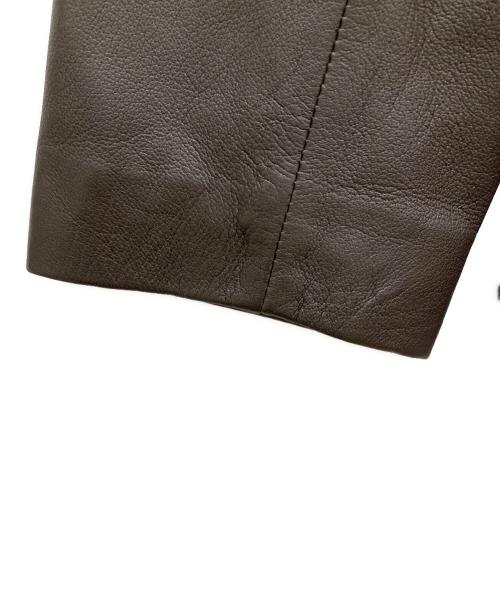 Haruf（ハルフ）Haruf (ハルフ) ラムレザーテーラードジャケット ブラウン サイズ:SIZE Mの古着・服飾アイテム