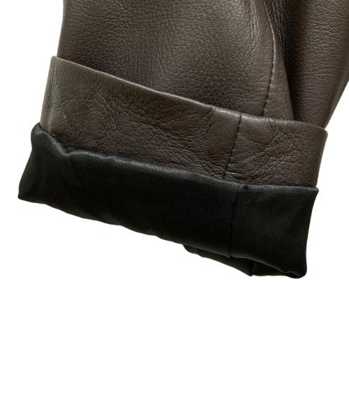 Haruf（ハルフ）Haruf (ハルフ) ラムレザーテーラードジャケット ブラウン サイズ:SIZE Mの古着・服飾アイテム