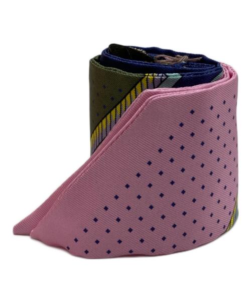 HERMES（エルメス）HERMES (エルメス) シルクスカーフ　ツイリー ブルー×ピンクの古着・服飾アイテム