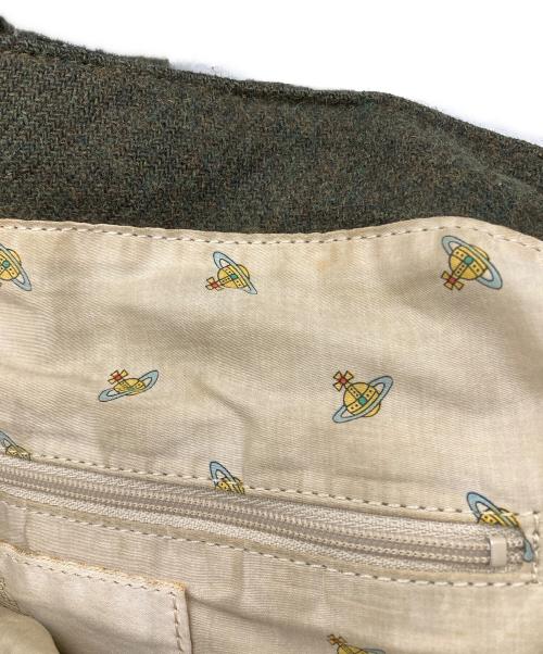 Vivienne Westwood（ヴィヴィアンウエストウッド）Vivienne Westwood (ヴィヴィアンウエストウッド) ウールショルダーバッグ カーキの古着・服飾アイテム