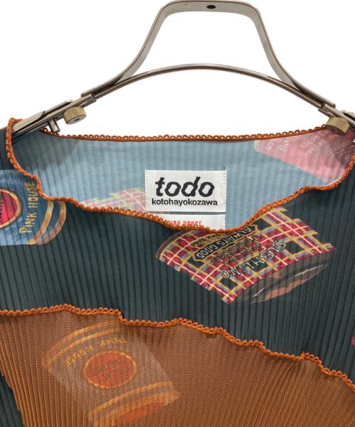 todo kotohayokozawa（トゥードゥー コトハヨコザワ）todo kotohayokozawa (トゥードゥー コトハヨコザワ) 切替プリーツカットソー ブラック×ブラウン サイズ:SIZE 3の古着・服飾アイテム