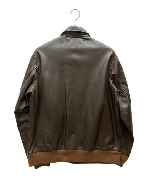 HOUSTON（ヒューストン）HOUSTON (ヒューストン) ホースハイドA-2レザージャケット ブラウン サイズ:SIZE 42Rの古着・服飾アイテム