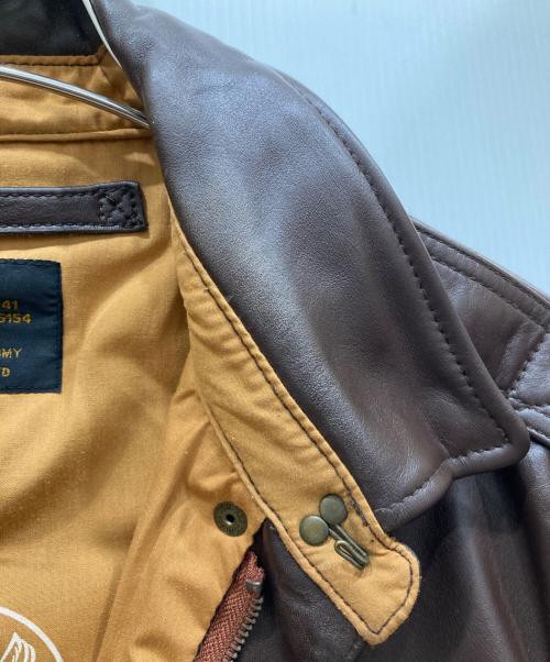 HOUSTON（ヒューストン）HOUSTON (ヒューストン) ホースハイドA-2レザージャケット ブラウン サイズ:SIZE 42Rの古着・服飾アイテム